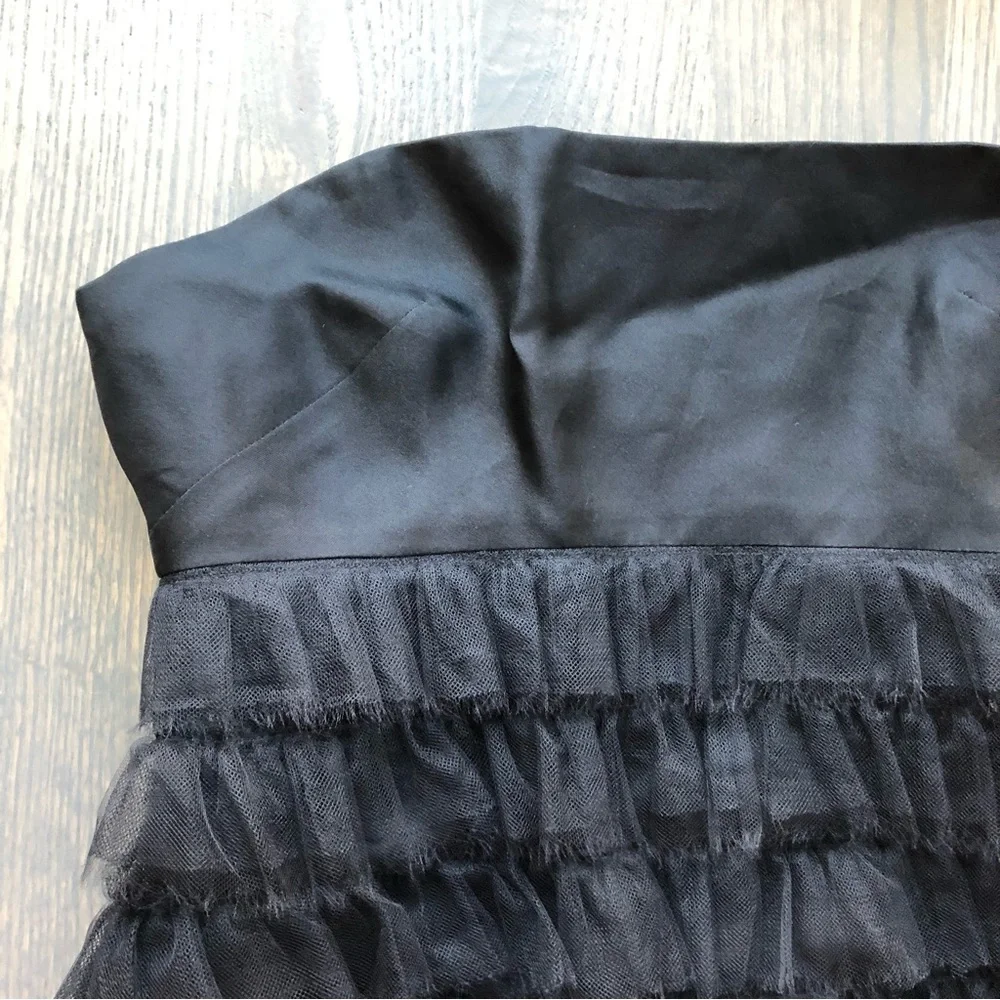 J. Crew Black Strapless Dress w/ Layers of Tuille - Picture 2 of 10